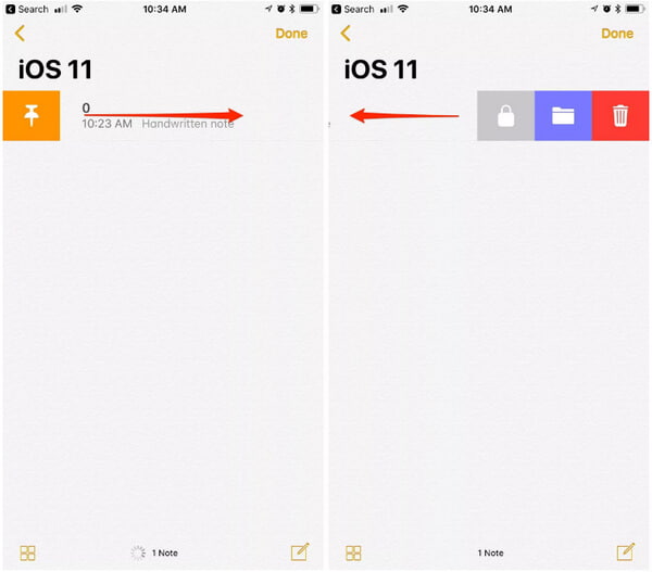 Note di blocco iOS 11