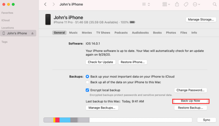 Trasferisci iMessage da iPhone a PC usando iTunes