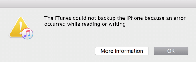 iTunes non ha potuto ripristinare l'iPhone perché si è verificato un errore durante la lettura