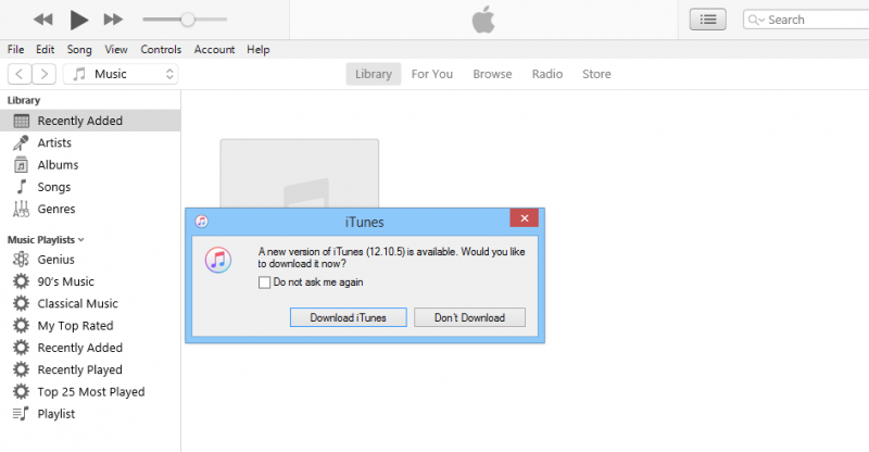 Installa l'ultima versione di iTunes