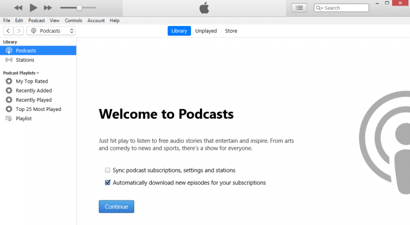 Ascolta i podcast di iTunes su Android