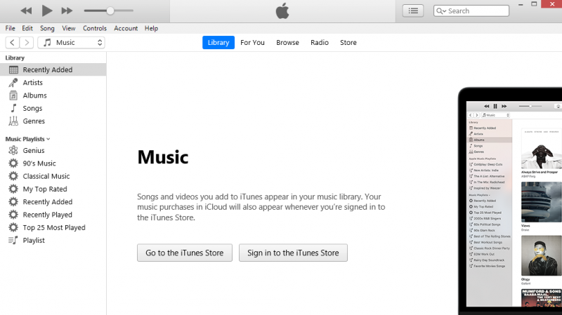 Avvia l'applicazione iTunes sul tuo PC