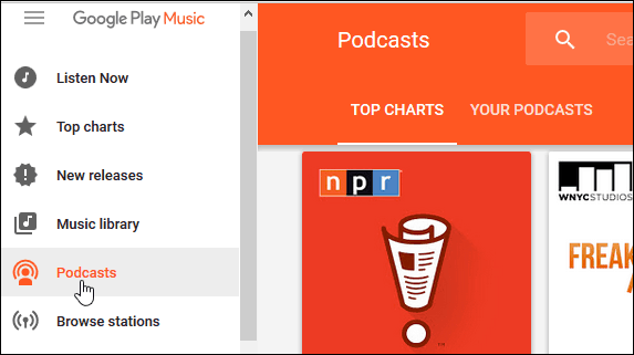 Utilizzo dell'app Google Play Music per accedere ai podcast di iTunes su Android