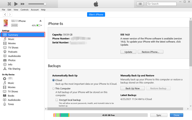 Recupera i messaggi di testo archiviati su iPhone utilizzando il backup iPhone di iTunes