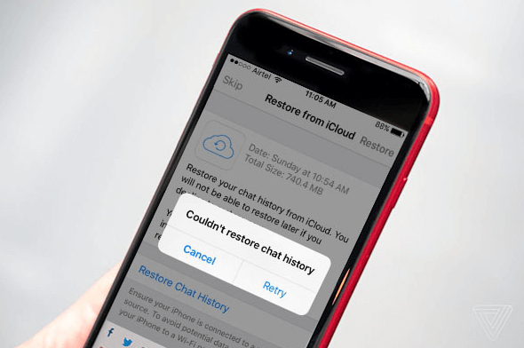 Il ripristino di WhatsApp da iCloud non funziona