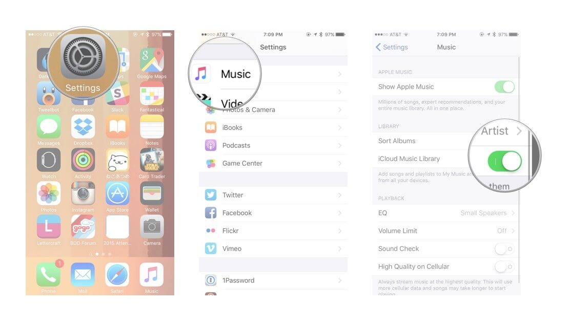 Trasferisci la musica dell'iPhone sull'iPad utilizzando iCloud