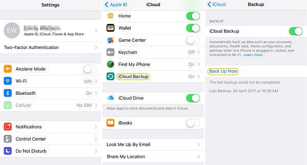 Esegui il backup dei messaggi di testo dell'iPhone utilizzando iCloud