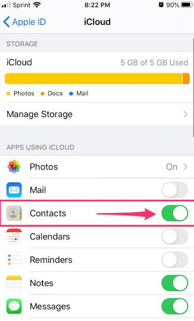 Come trasferire i contatti da iPhone a Samsung tramite iCloud
