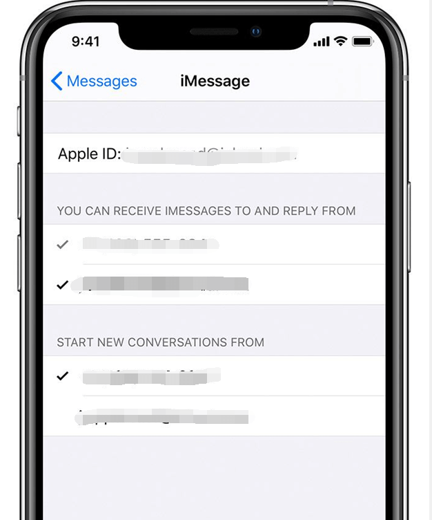 Controlla l'indirizzo e-mail di iMessage