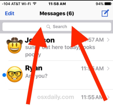 Cerca iMessage per data su iOS