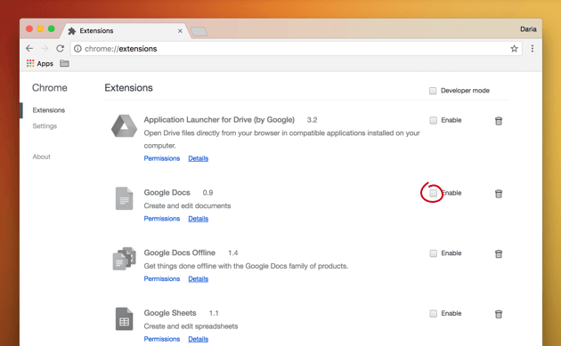 Risolvi i problemi di Chrome Rimuovi estensioni