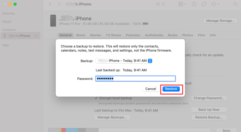 Recupera le foto cancellate utilizzando i precedenti backup di iTunes