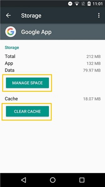 Cancella cache per correggere la ricerca di Google che non funziona