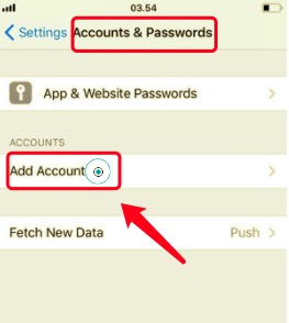 Aggiungi nuovamente l'account Hotmail per correggere Hotmail che non funziona su iPhone