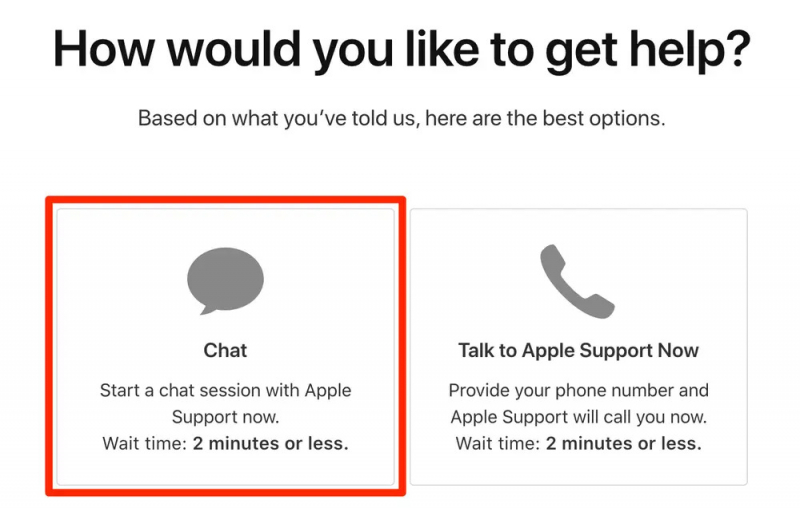 Contatta il supporto Apple per visualizzare i messaggi su iCloud