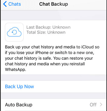 Estrai le impostazioni di backup della chat di WhatsApp