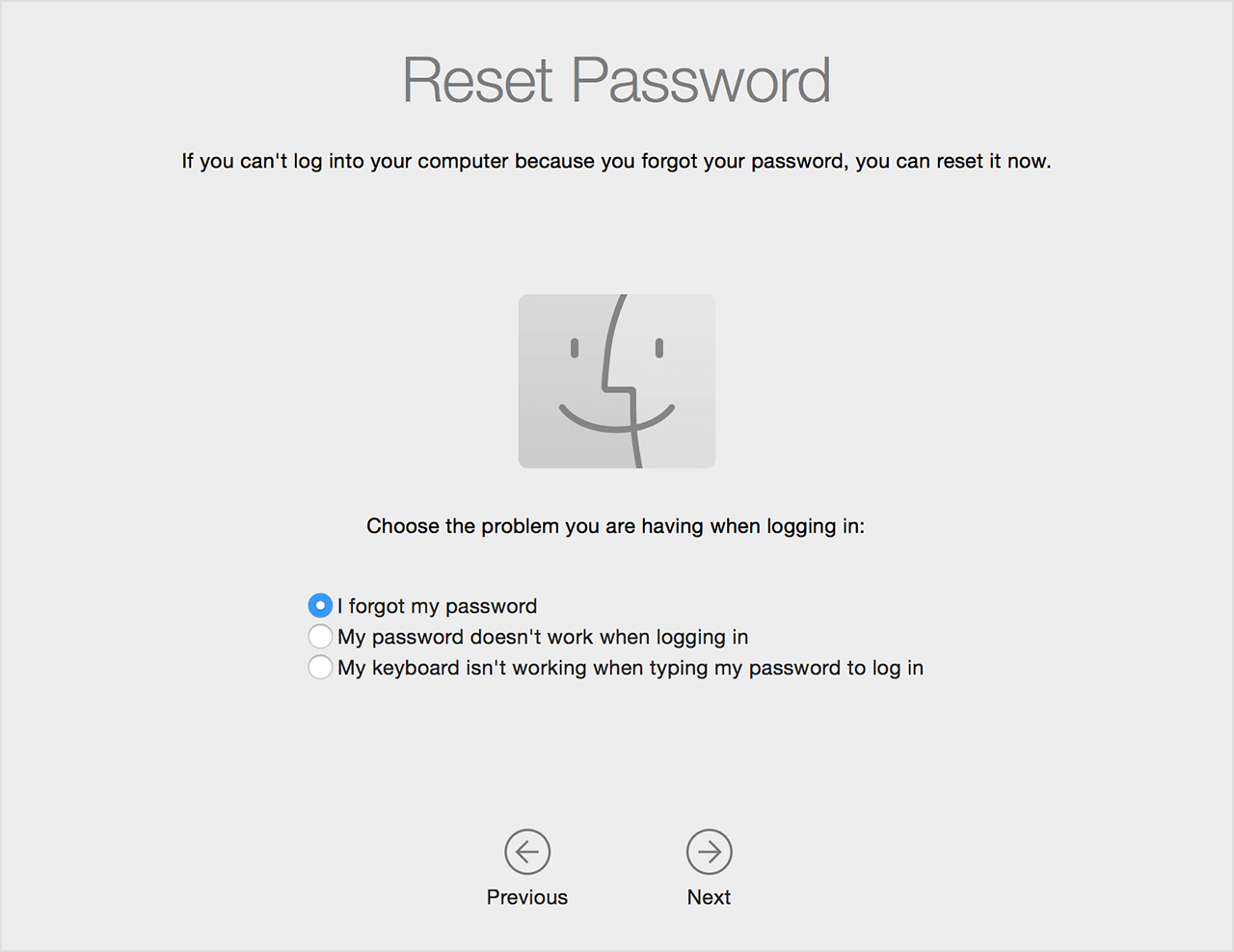 Ripristina password Mac