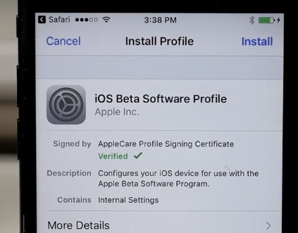 Installa Ios Beta Profile 02