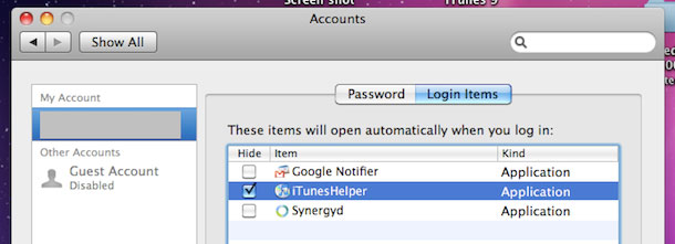 Disabilita iTunes Helper per correggere l'errore 2009 iTunes