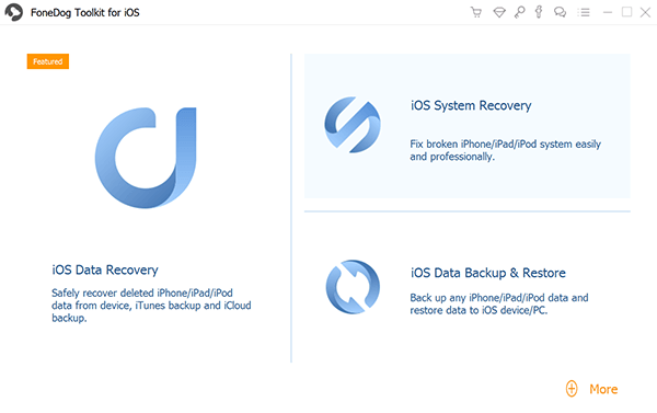 Scarica FoneDog iOS System Recovery, installa e avvia sul computer