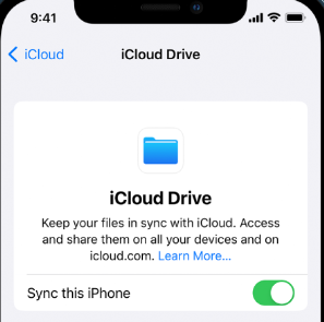 Attiva le impostazioni di backup di iCloud Drive