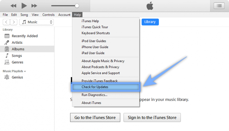 Installa l'ultimo aggiornamento di iTunes per sbarazzarsi dell'iPhone Impossibile sincronizzare Errore