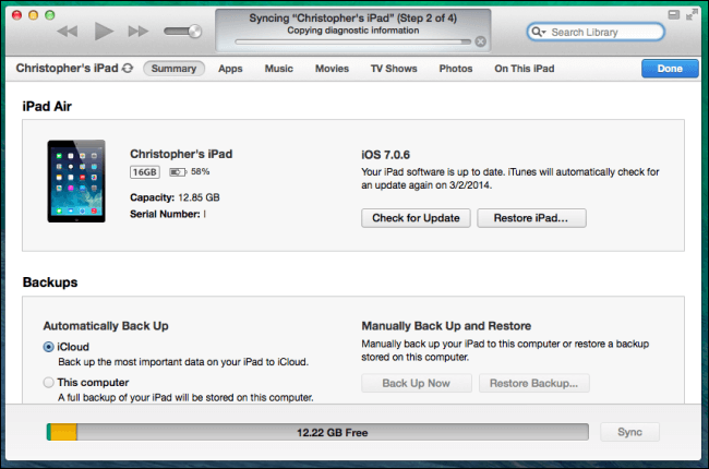 Trasferisci dati da iPad a Nuovo iPad usando iTunes