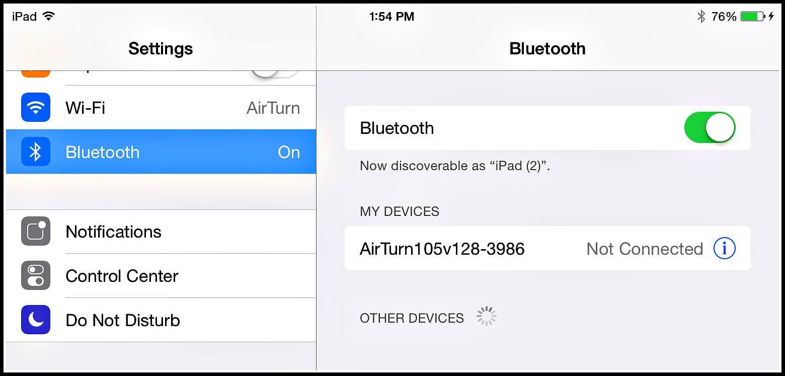 Disattiva il Bluetooth dell'iPad