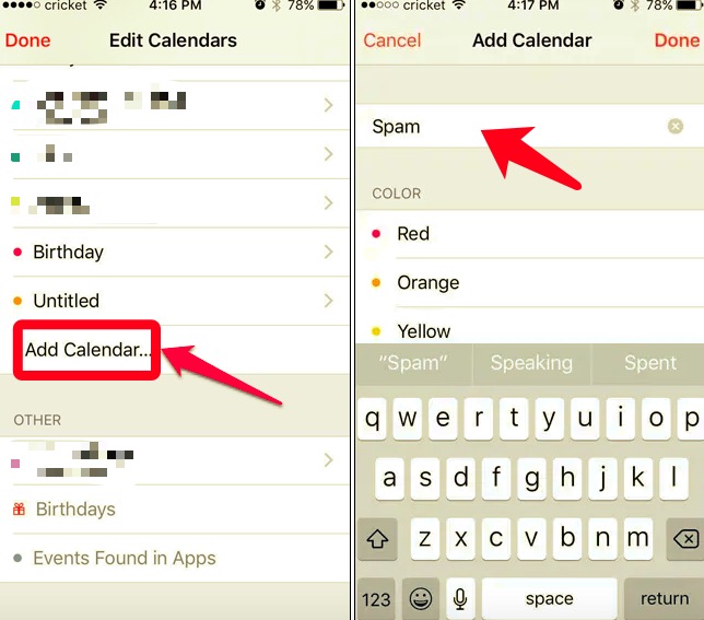 Elimina lo spam del calendario iCloud su iPhone