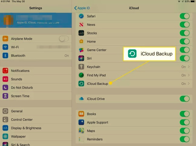Eseguire il backup di iPad prima di cancellare i dati