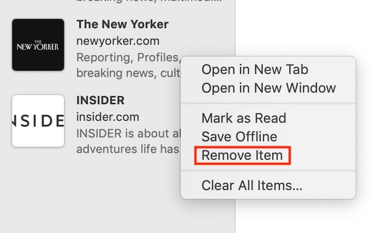Come cancellare l'elenco di lettura utilizzando il dispositivo macOS