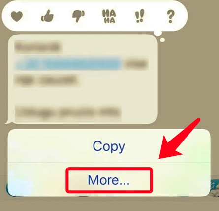 Fai clic su Altro per eliminare tutti gli iMessage su iPhone