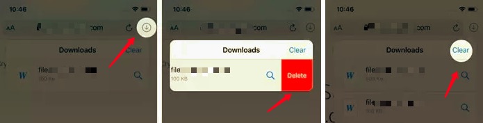 Elimina i download su iPhone da Safari