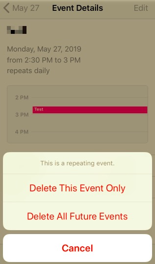 Come eliminare gli eventi ricorrenti su iPhone
