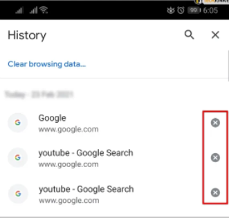 Utilizzo dell'app Chrome per cancellare la cronologia delle ricerche su iPhone