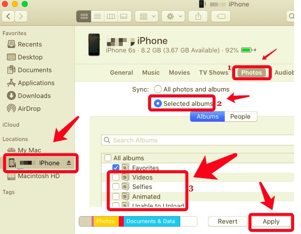 Elimina gli album sincronizzati tramite iTunes