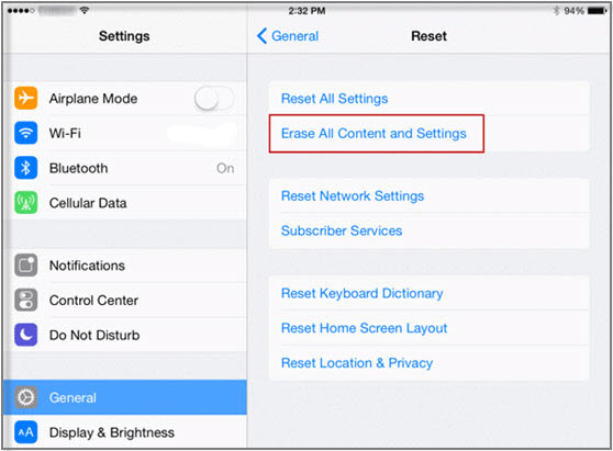 Cancella tutto il contenuto e le impostazioni per eliminare definitivamente la cronologia dell'iPhone