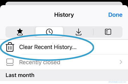 Cancella la cronologia delle ricerche di Firefox su iPhone