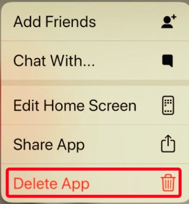 Disinstalla l'applicazione Snapchat su iPhone