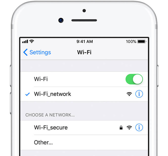Attiva e disattiva il Wi-Fi per correggere l'iPhone non accetterà la password Wi-Fi corretta