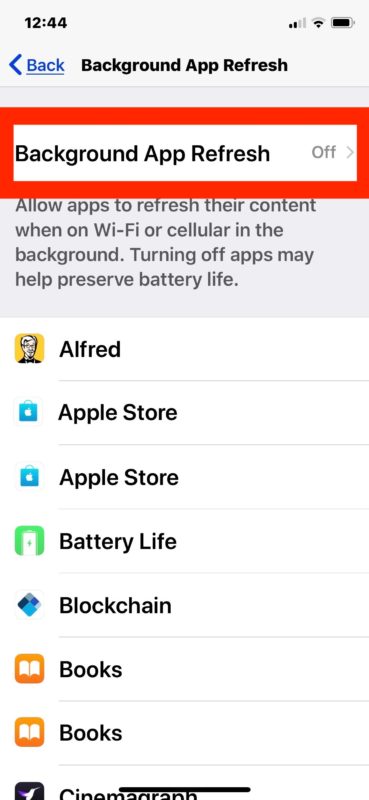 Correggi i dispositivi iPhone bloccati disabilitando l'aggiornamento dell'app in background