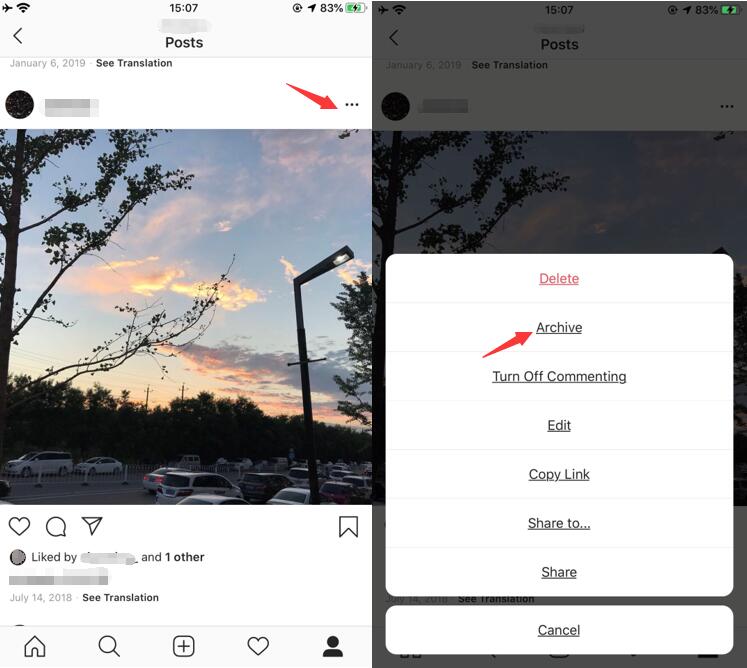 Controlla la funzione Archivio di Instagram per recuperare immagini