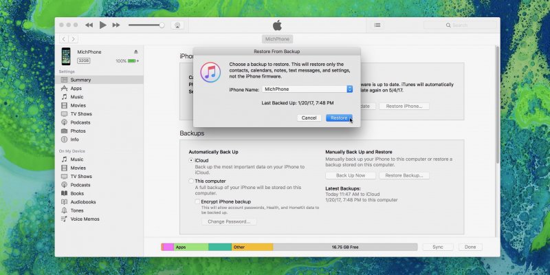 Errore di correzione iTunes non può ripristinare iPhone perché la password era errata