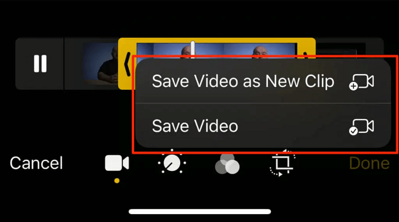 Salva i video ritagliati su iPhone