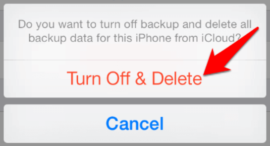 Disattiva ed elimina il backup di iCloud