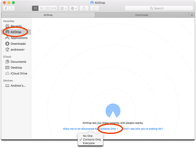 Usa AirDrop per trasferire file da Mac a iPhone