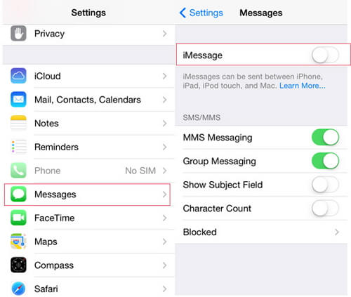 Trasferisci messaggi da iPhone a iPad utilizzando l'app Impostazioni