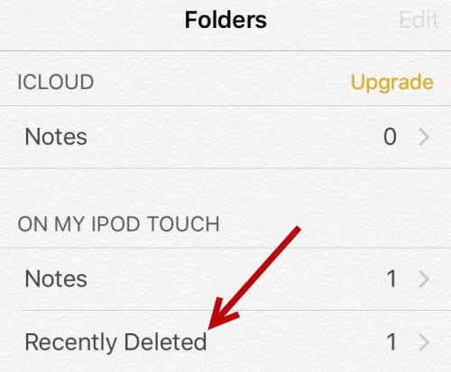 Recupera le note cancellate su iPhone senza backup utilizzando la cartella eliminata di recente