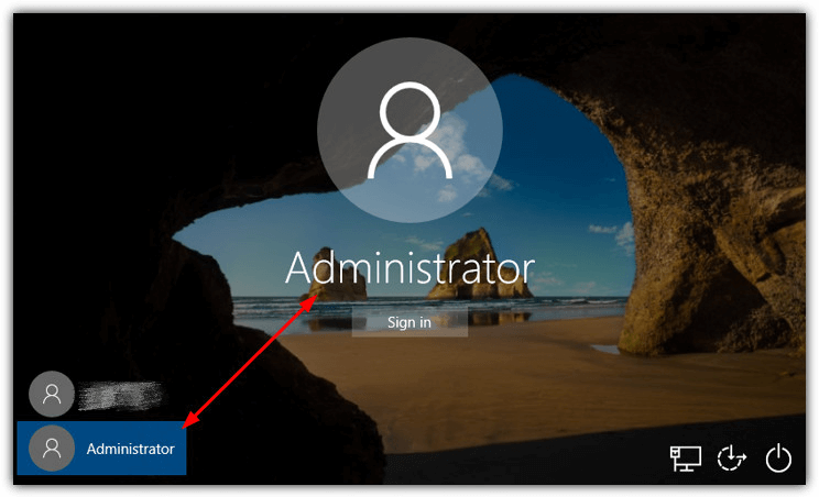 Accedi come amministratore per cambiare la lingua di visualizzazione in Windows 10