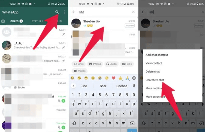 Come archiviare le chat su WhatsApp